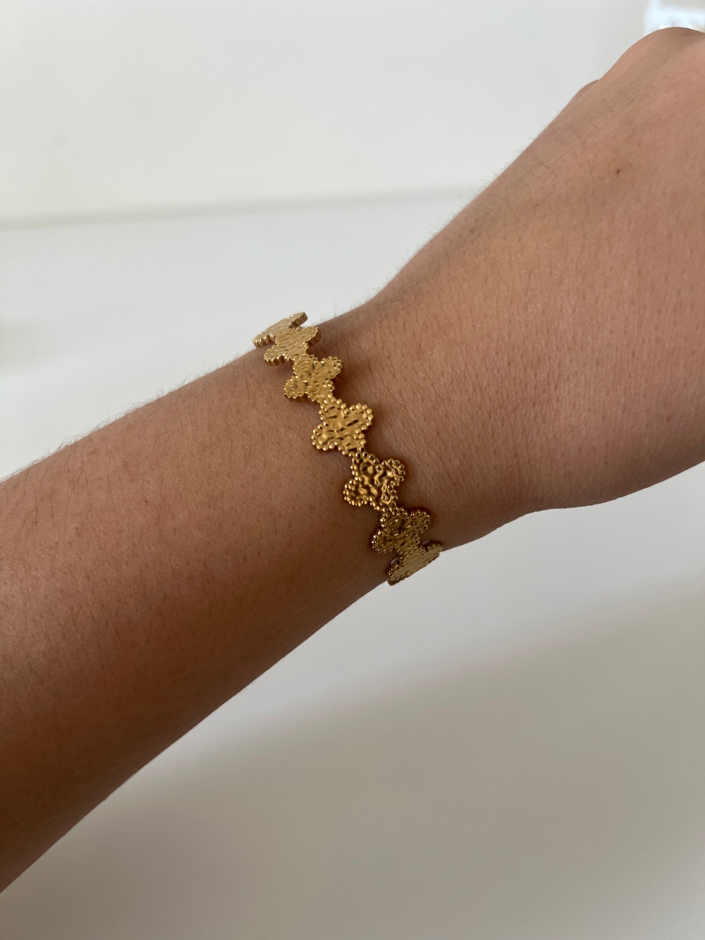 Pulsera ajust Trébol abierta