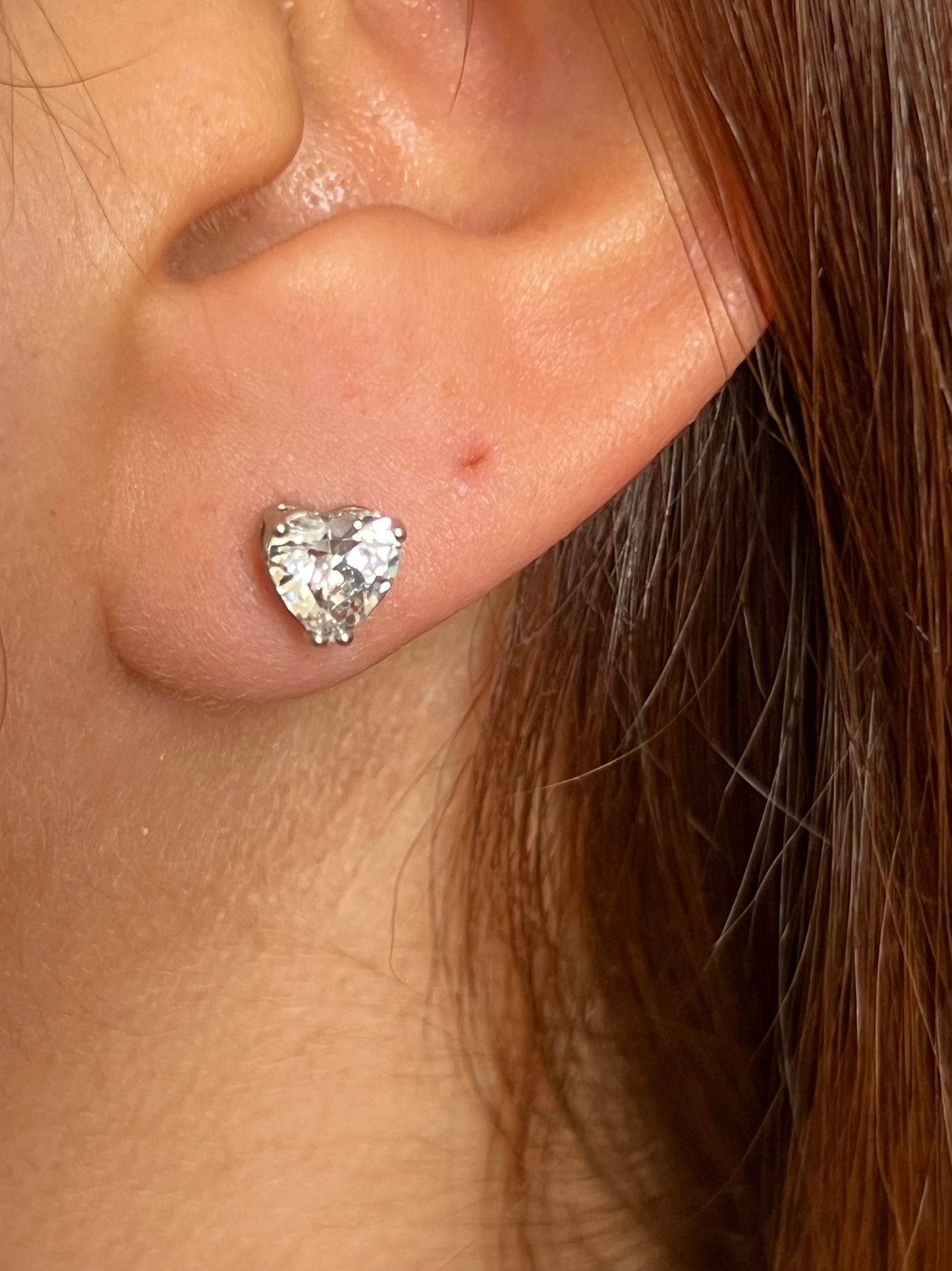 Aros corazón plateado
