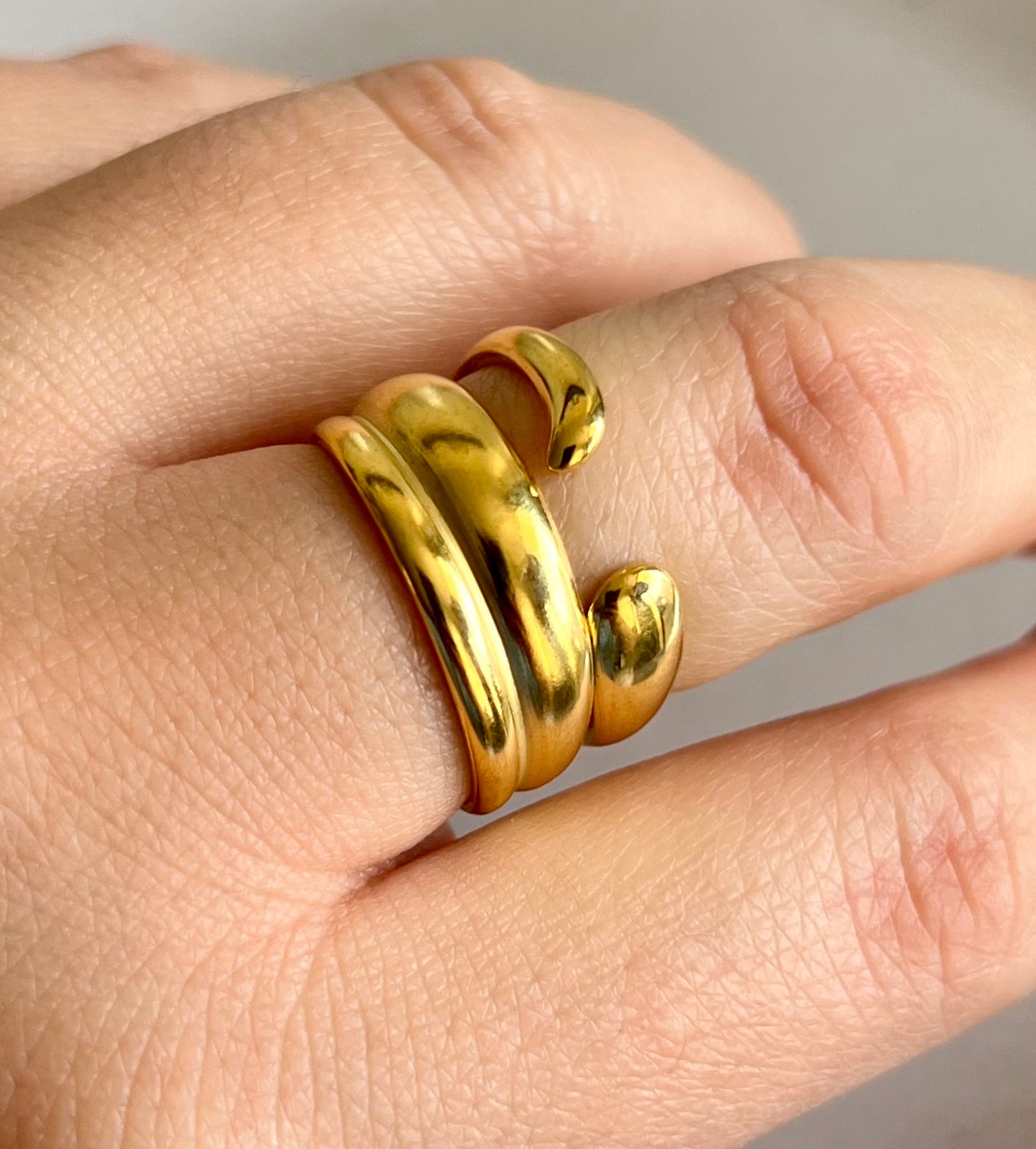 Anillo Ajustable Triple Abierto