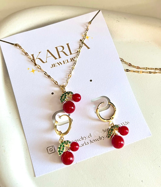 Set Cherry collar + Huggies